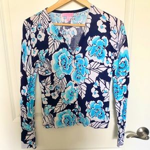 Lilly Pulitzer Paley Cardigan Navy Take it Higher